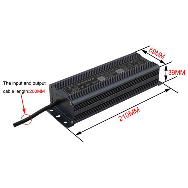 12v 100w waterproof power supply IP67 with coffee color LED transformer Adapter for LED Light