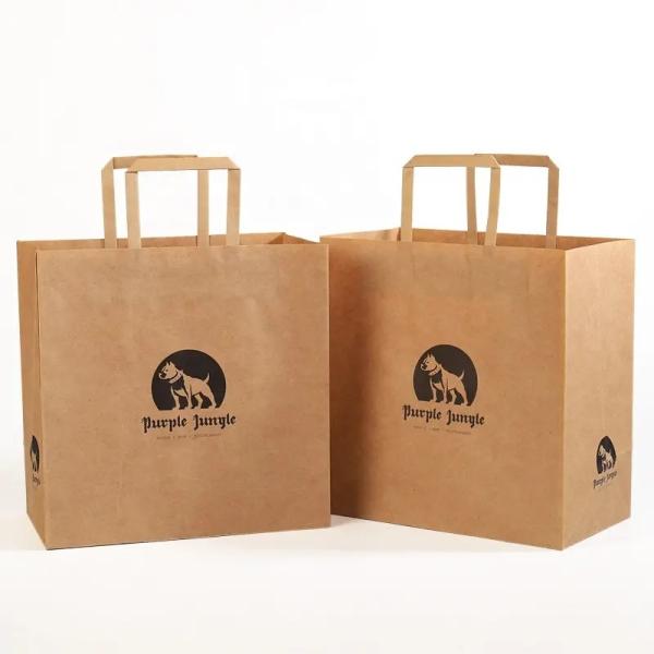 100% Eco-Friendly Recyclable Reinforced Handle Small Gift Craft Paper Bag With Your Own Logo