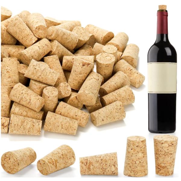 Natural Wine Cork Conical Bottle Stopper Custom Size For Champagne Bottle