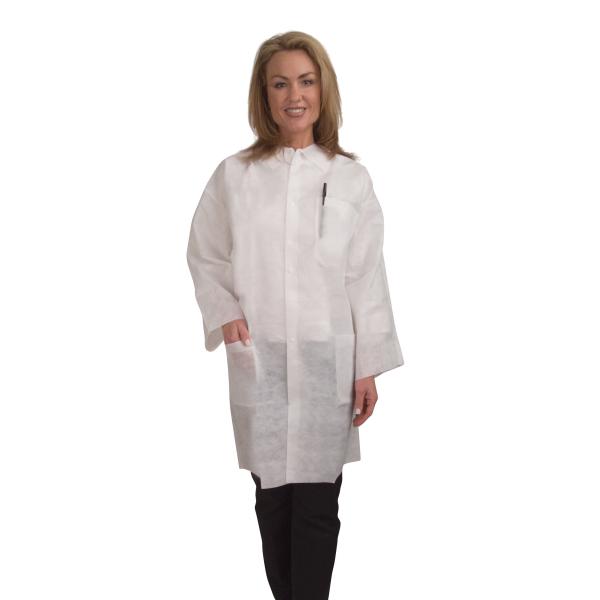Buy Elastic Wrists Disposable Laboratory Coats Workwear Protective Clothing at wholesale prices