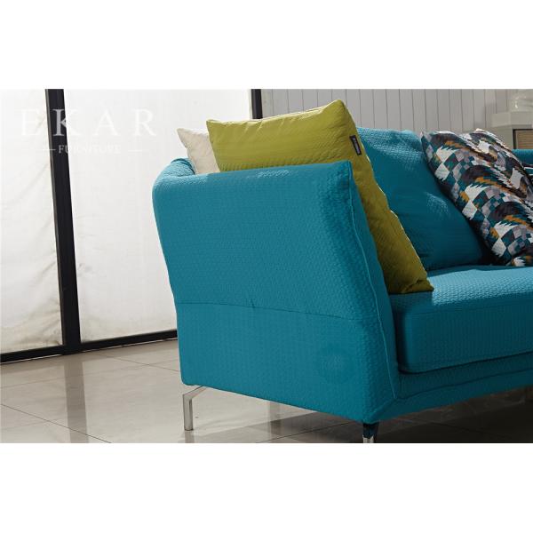 Leather and Fabric 6 Seater Modern Living Room Sofa Set AW-ES17-1733