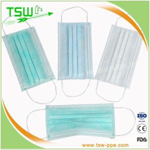 Quality FDA 510K Dustproof Disposable 3 Ply Non Woven Face Mask for sale
