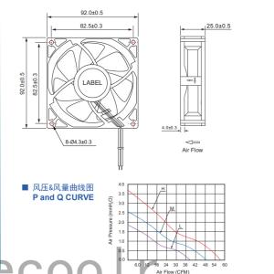 Multipurpose 12V 24V DC Cooling Fan 3000Rpm 92x92x25mm Stable