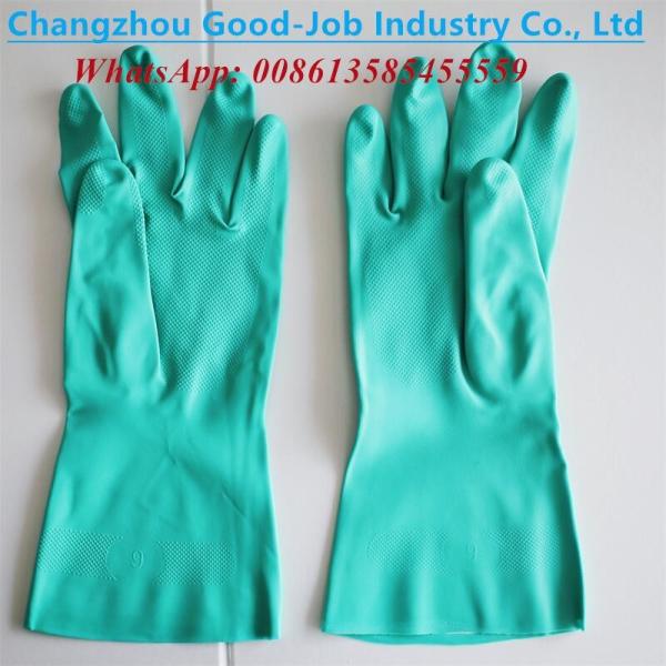 Buy 18mil NBR Industry Gloves Unlined Flocking Oilproof Puncture Chemical Resistant at wholesale prices