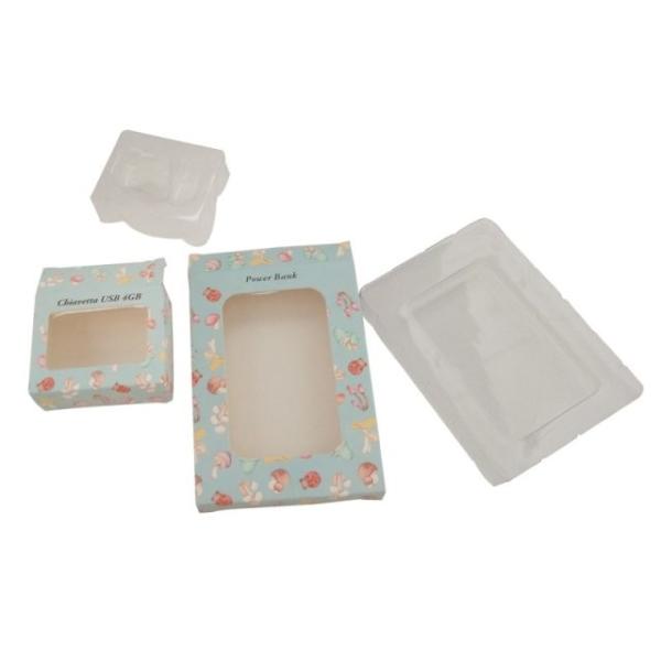 Foldable Customized Card Board Packaging Box Clear PVC Window Paper With Blister