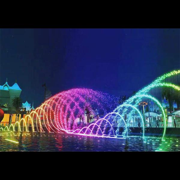 led light drawing fountain computer controlled nozzle water fountain underwater