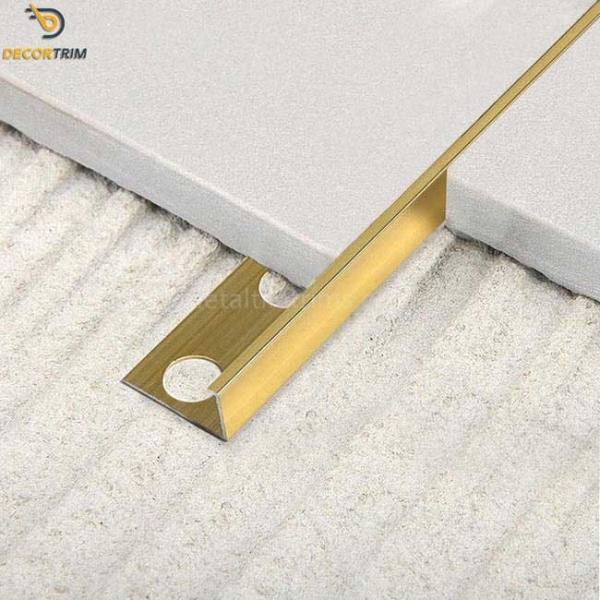 Buy Mechanical Polish Gold Aluminum Ceramic Tile Edging 8mm 10mm 12mm at wholesale prices