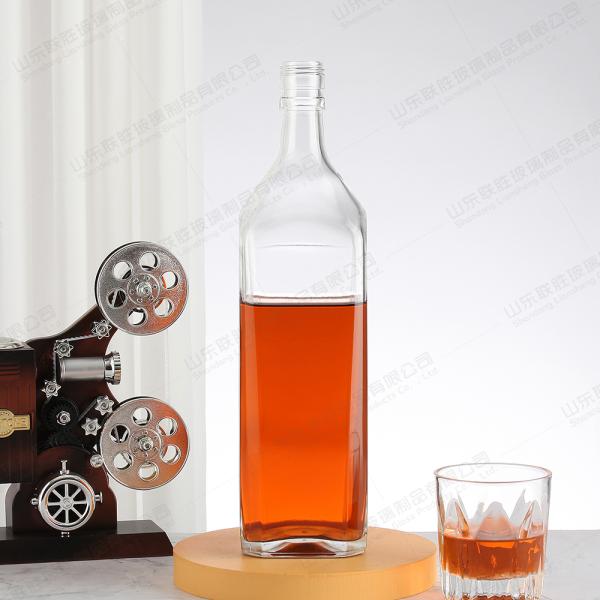 Rubber Stopper 100ml 250ml 500ml 750ml Plain Classic Transparent Glass Liquor Bottle