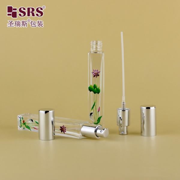 GSB2-10ML Square Luxury High End Thick Bottom Clear Transparent Glass Bottle Sprayer Fine MIst For Perfume