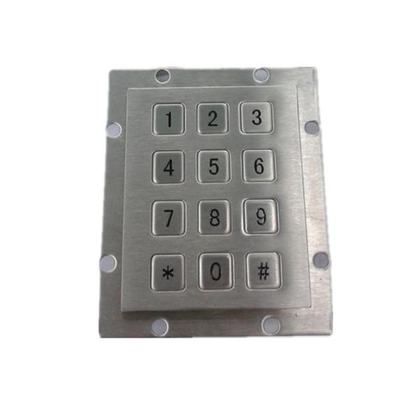 IP65 12 Keys Metal Numeric Keypad 304 Stainless Steel Access Control