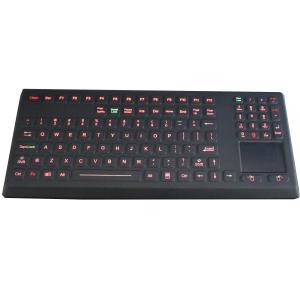 Washable desktop illuminated silicone rubber industrial keyboard with touchpad