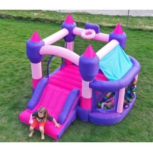 Customized Pink Inflatable Bouncer Castle Jumping House With Slide