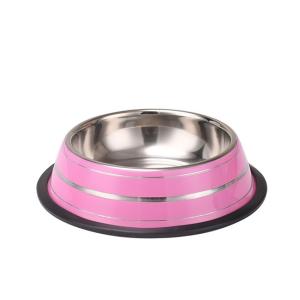 Anti Skid 2500ml Rubber Dog Food Bowl Pet Stainless Steel