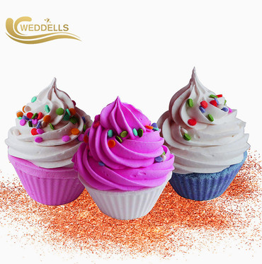 Unique Cupcake Shaped Bath Bombs , Lavender Bath Bombs With Cream Candy Sprinkles