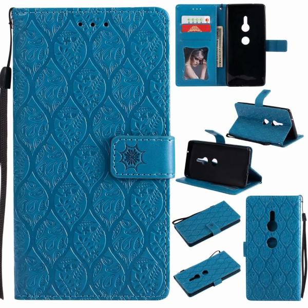 Buy Sony XZ2 Leather Protective Case with Flower Embossed Pattern at wholesale prices