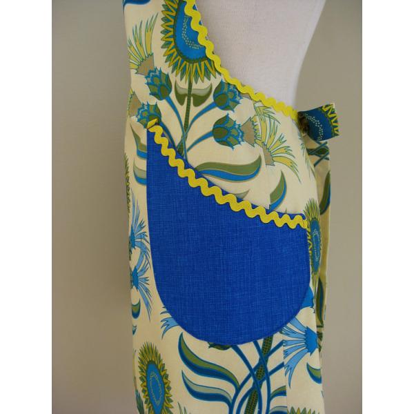 Ladies Apron, Floral Apron, Kitchen Apron, Full Cooking Apron, Gift For Women, Yellow Apron, cooking Apron, Adult Aprons