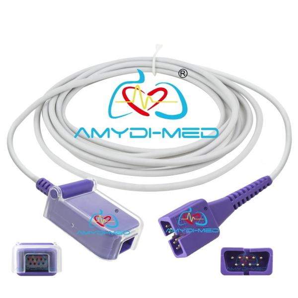 Buy TPU Coated Spo2 Extension Cable High Precision For Nellcor Oxima Monitor DB9 9P at wholesale prices