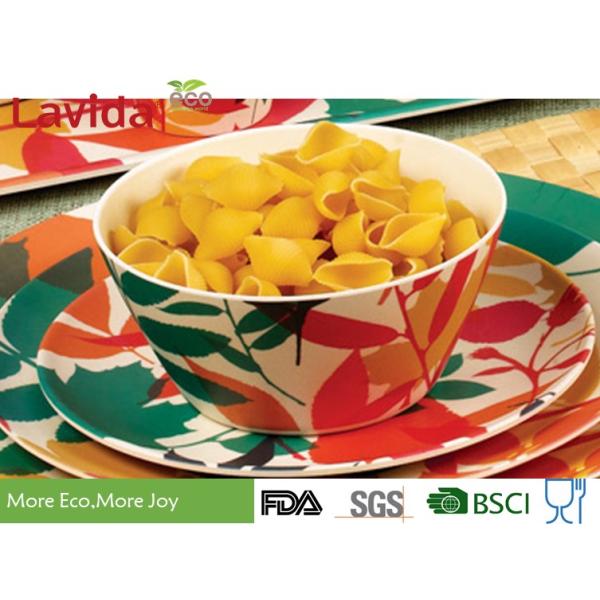Christmas Printing Bamboo Fiber Plastic Dinner Bowls Non - Fragile Waterproof