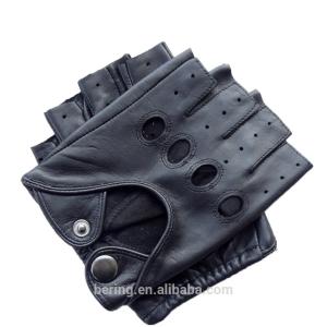 High quality genuine leather driving gloves half finger leather gloves