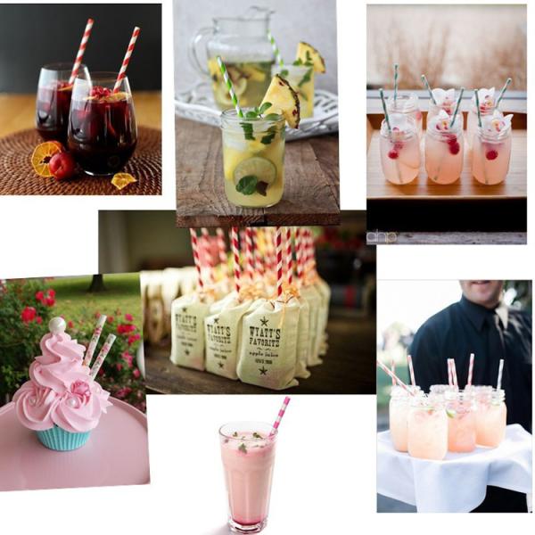 Biodegradable Food Grade Printed Straw Paper Roll Stripe Color / Customized Color