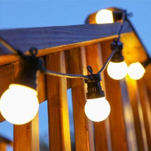 Outdoor String Lights Connectable Black Wire 50 G50 Clear Globe Bulbs for Cafe