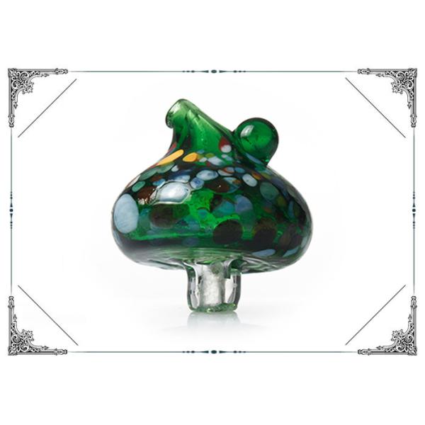 Buy Green Mushroom Glass Carb Caps For Quartz Banger Bong Oil Rig Smoking Pipe at wholesale prices