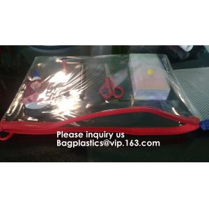 Waterproof Zippered File Bag PVC Mesh Organizer Storage Bag Durable File Bag for