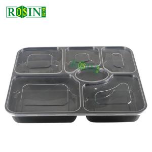 Clear Takeaway 6 Compartment Food Container Microwave Safe With Lid