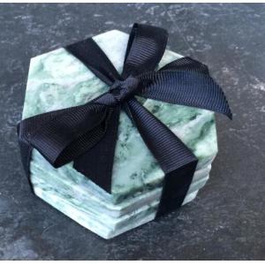 Wholesale Anti Slip Hexagon/Round Marble Stone Coaster Customized Size and