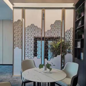 Customized Rectangle Metal Room Divider 201SS Gold Wall Divider
