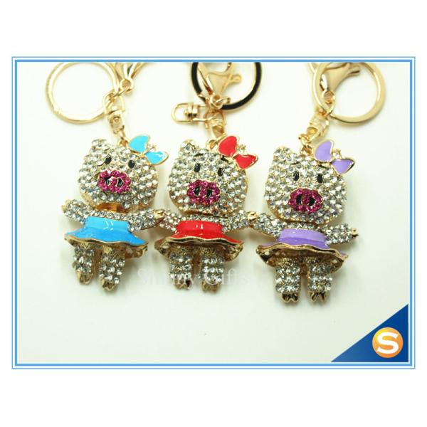 Custom Animal Shape Key Ring Lovely Pig in Skirt Key Chain Cute Key Chain For
