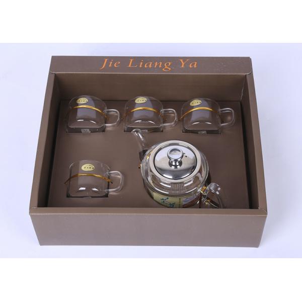 High Grade Glass Tea Infuser Teapot With Warmer And 4 Cups 21oz / 600ml Pot