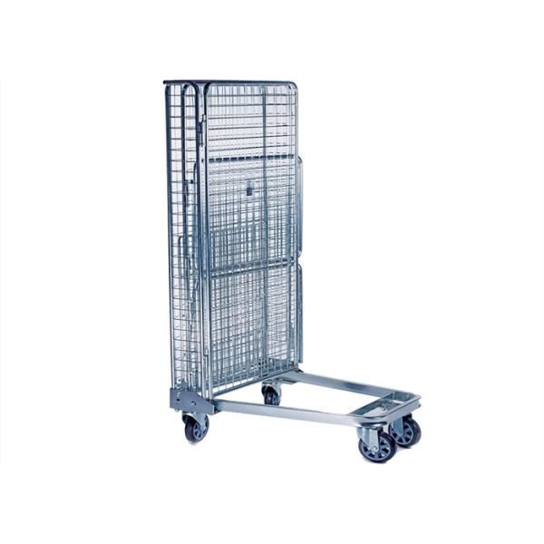 Buy Galvanized Lockable Roll Cage Trolley Folding Portable With 4 Wheels at wholesale prices