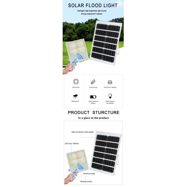 Outdoor Sturdy All In One Solar LED Flood Lights Power Display 6V 18W