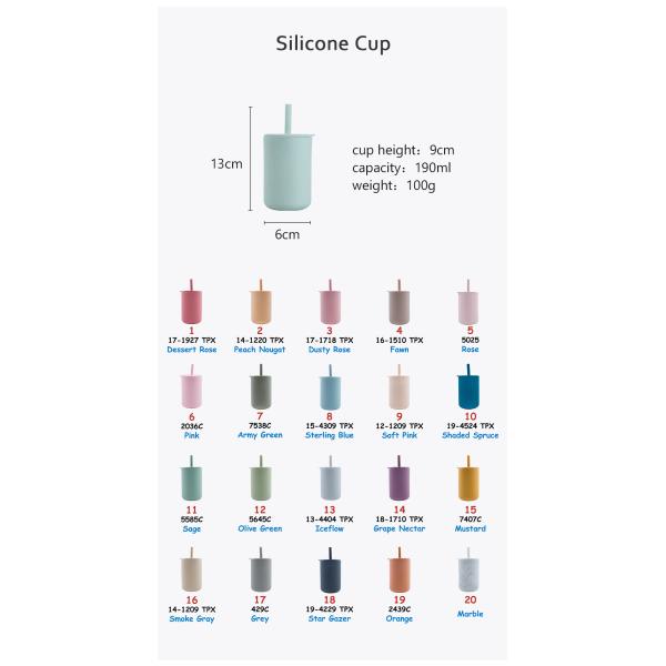 Non Slip BPA Free Kids Silicone Cup Set Waterproof For Small Baby