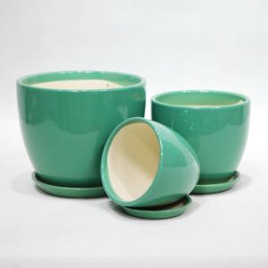 Customized Round Ceramic Pots Wide Selection Drainage Included