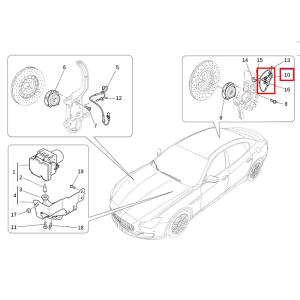 For Maserati Ghibli Quattroporte Rear Abs Sensor OEM 670006720