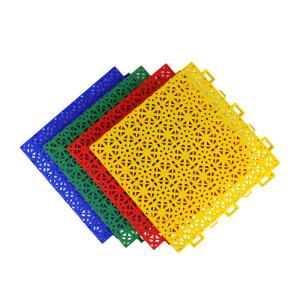 Suspended Plastic Interlocking Flooring Blue PP Badminton Court Floor