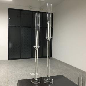 Luxury Crystal Candle Holders Wedding Centerpiece Tall Chimney 90CM