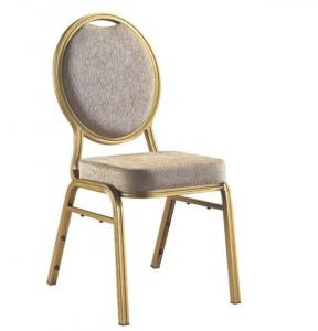 Quality round back light-gray cushion golden painting dining chair for sale for sale