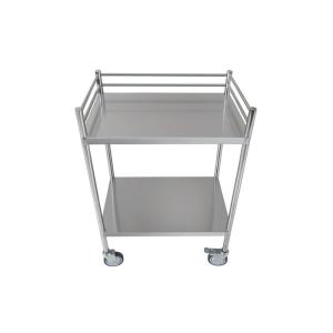 Durable Stainless Steel Two Shelf Instrument Trolley One Year Warranty