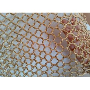 Rose Gold Metal Ring Mesh Curtain 15mm For Architecture Design