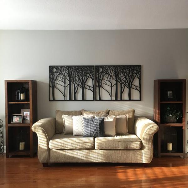 Modern Laser Cut Black Metal Tree Wall Art Hangings Home Decoration