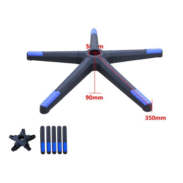 Disassembly Foot Black Office Chair Base Height Adjustment 90mm Heavy Duty Nylon