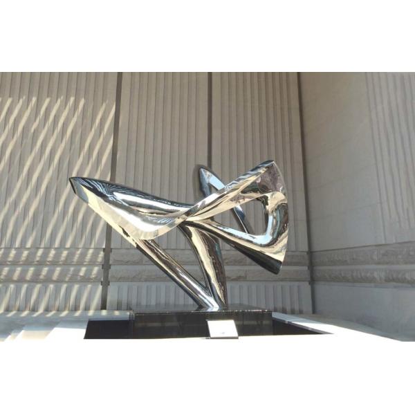 Buy Outdoor Abstract Metal Sculptures Polished Mirror Color 3.5 Meter Length at wholesale prices