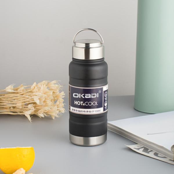 Wide Mouth Coldest Vacuum Insulated Thermal Stainless Steel Sports Bottle Bottle With Steel Steel Handle Lid