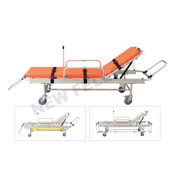 Buy Medical Aluminum Rescue Patients Ambulance Stretcher Folding Stretcher With Wheels at wholesale prices