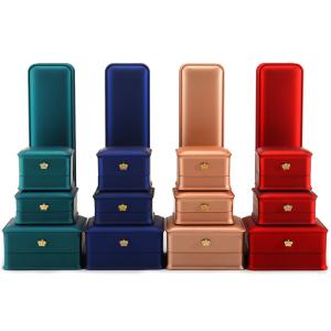 Multicolored LED Bracelet Necklace Ring Box with Plastic Velvet Material from