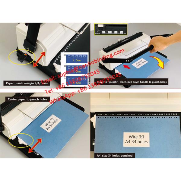 4.5mm Hole A4 Paper Wire 3/1 Punching Binding Machine