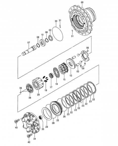 Excavator ZX200 ZX210 9168003 Travel Motor Assy Final Drive Assy